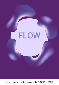 Minimal Ultra Violet Gradient Flow Cover. Duo Tone Cover Design. Geometry Halftone Banner. Minimalist Hipster. Trendy Geometric Journal. Bright Modern Vector Poster. Abstract Fluid Shape Template.