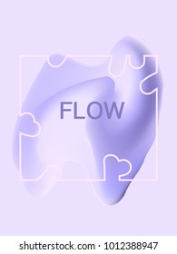 Minimal Ultra Violet Gradient Flow Cover. Duo Tone Cover Design. Geometry Halftone Banner. Minimalist Hipster. Trendy Geometric Journal. Bright Modern Vector Poster. Abstract Fluid Shape Template.