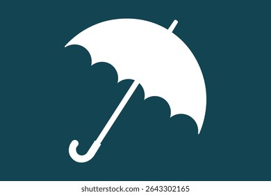 Minimal umbrella icon vector, cartoon-style illustration in pastel shades ideal for kids fashion and decorative templates
