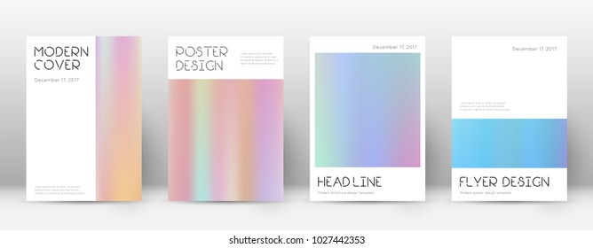 Minimal Unequaled Template For Brochure, Annual Report, Magazine, Poster, Corporate Presentation, Portfolio, Flyer. Appealing Pastel Hologram Cover Page.