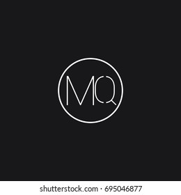 Minimal unique clean circular shaped fashion brands black and white color QM M Q initial based letter icon logo.