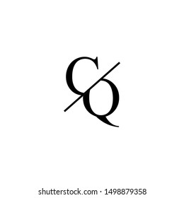 Minimal Unique and Creative Black Color CQ Letters Logo Design