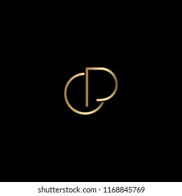 Minimal Unique and Creative Black and Golden Color OP Letters Logo Design