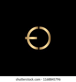 Minimal Unique and Creative Black and Golden Color ED Letters Logo Design svg