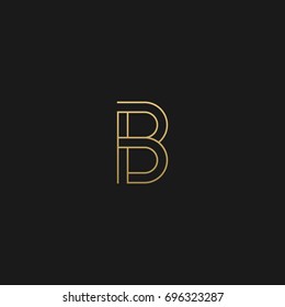 Minimal unique creative elegant business brands black and white color B initial based letter icon logo.