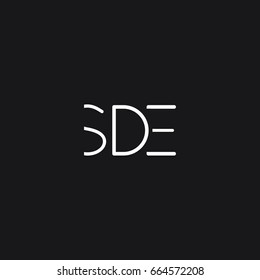 Minimal unique creative trendy connected business brands black and white color SD DE ES EDS initial based letter icon logo.