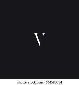 Minimal unique elegant clean fashion brands black and white color V initial based letter icon logo.