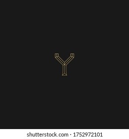 Minimal unique geometric modern Y initial based letter icon logo