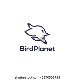 Minimal and unique Iconic Planet Bird Logo Design