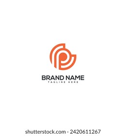 Minimal unique letter CP PC monogram logo design template. Initials Business logo.