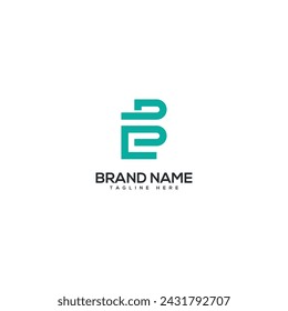 Plantilla de diseño de logotipo de monograma EB BE con letra única mínima. Logotipo de negocios.