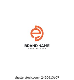 Minimal unique letter ED DE monogram logo design template. Initials Business logo.