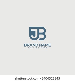 Minimal unique letter JB BJ logo design template - vector.