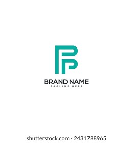 Minimal unique letter P PP monogram logo design template. Initials Business logo.