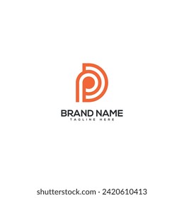 Minimal unique letter PD DP monogram logo design template. Initials Business logo.
