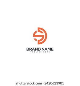 Letra mínima única modelo de diseño de logotipo SD DS para monograma. Logo de Inicials Business.