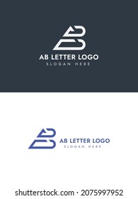 Minimal unique type AB letter logo template.