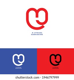 Minimal unique type M letter logo.