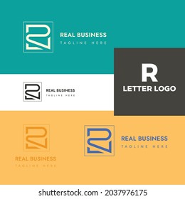 Minimal unique type R letter logo