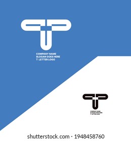Minimal unique type T letter logo.