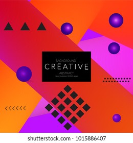 Minimal universal banner templates in Memphis style with 3D shapes. Futuristic retro 3D geometric design. Bright neon web banner layout.