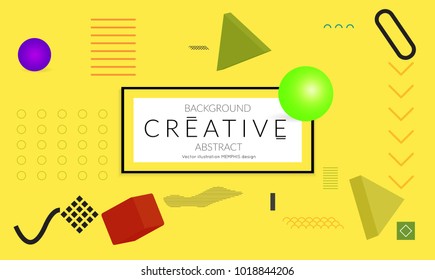 Minimal universal banner templates in Memphis style with 3D shapes. Futuristic retro 3D geometric design. Bright neon web banner layout.