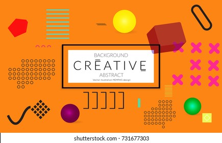 Minimal universal banner templates in Memphis style with 3D shapes. Futuristic retro 3D geometric design. Bright neon web banner layout.