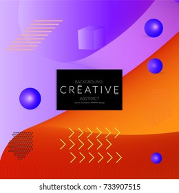 Minimal universal banner templates in Memphis style with 3D shapes. Futuristic retro 3D geometric design. Bright neon web banner layout.