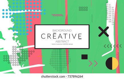 Minimal universal banner templates in Memphis style with abstract hand drawn doodles. Roughly drawn bright trendy textures. Bright neon web banner layout. Vector isolated
