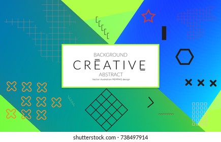 Minimal universal banner templates in Memphis style with 3D shapes. Futuristic retro 3D geometric design. Bright neon web banner layout.