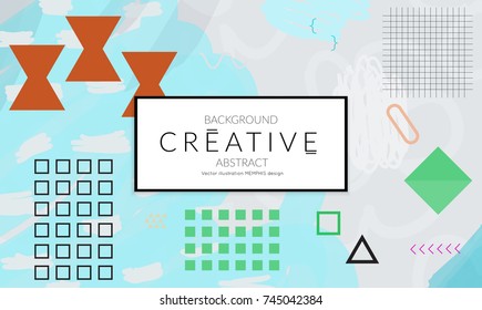 Minimal universal banner templates in Memphis style with abstract hand drawn doodles. Roughly drawn bright trendy textures. Bright neon web banner layout. Vector isolated