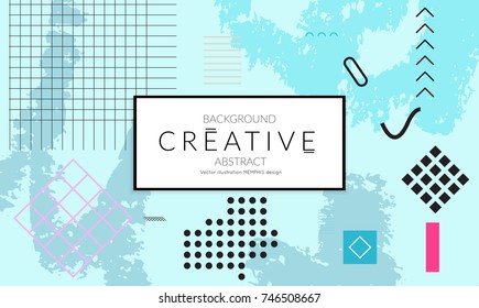 Minimal universal banner templates in Memphis style with abstract hand drawn doodles. Roughly drawn bright trendy textures. Bright neon web banner layout. Vector isolated