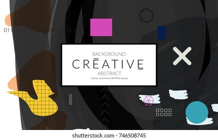 Minimal universal banner templates in Memphis style with abstract hand drawn doodles. Roughly drawn bright trendy textures. Bright neon web banner layout. Vector isolated