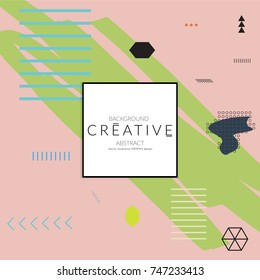 Minimal universal banner templates in Memphis style with abstract hand drawn doodles. Roughly drawn bright trendy textures. Bright neon web banner layout. Vector isolated