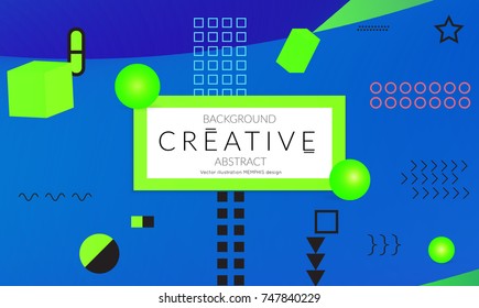 Minimal universal banner templates in Memphis style with 3D shapes. Futuristic retro 3D geometric design. Bright neon web banner layout.
