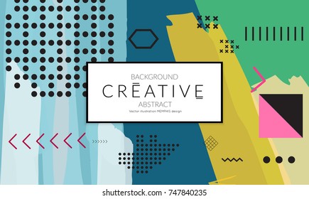 Minimal universal banner templates in Memphis style with abstract hand drawn doodles. Roughly drawn bright trendy textures. Bright neon web banner layout. Vector isolated