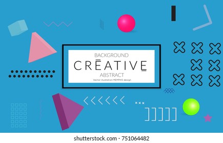 Minimal universal banner templates in Memphis style with 3D shapes. Futuristic retro 3D geometric design. Bright neon web banner layout.
