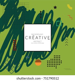 Minimal universal banner templates in Memphis style with abstract hand drawn doodles. Roughly drawn bright trendy textures. Bright neon web banner layout. Vector isolated