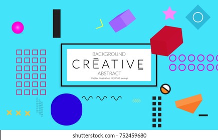 Minimal universal banner templates in Memphis style with 3D shapes. Futuristic retro 3D geometric design. Bright neon web banner layout.