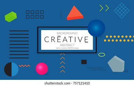 Minimal universal banner templates in Memphis style with 3D shapes. Futuristic retro 3D geometric design. Bright neon web banner layout.