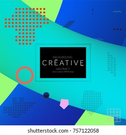 Minimal universal banner templates in Memphis style with 3D shapes. Futuristic retro 3D geometric design. Bright neon web banner layout.