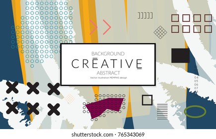 Minimal universal banner templates in Memphis style with abstract hand drawn doodles. Roughly drawn bright trendy textures. Bright neon web banner layout. Vector isolated