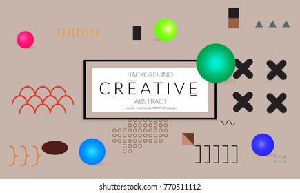 Minimal universal banner templates in Memphis style with 3D shapes. Futuristic retro 3D geometric design. Bright neon web banner layout.