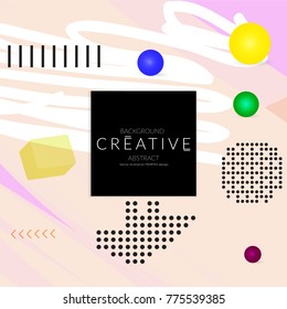 Minimal universal banner templates in Memphis style with 3D shapes. Futuristic retro 3D geometric design. Bright neon web banner layout.