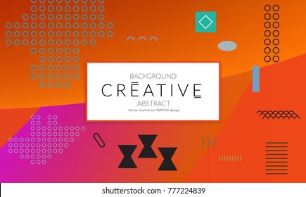 Minimal universal banner templates in Memphis style with 3D shapes. Futuristic retro 3D geometric design. Bright neon web banner layout.