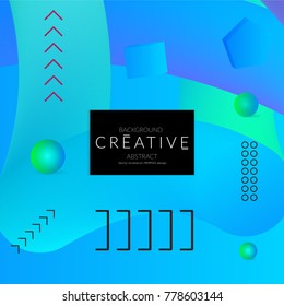 Minimal universal banner templates in Memphis style with 3D shapes. Futuristic retro 3D geometric design. Bright neon web banner layout.