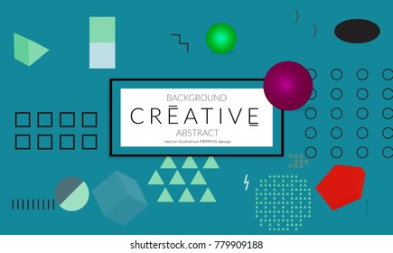 Minimal universal banner templates in Memphis style with 3D shapes. Futuristic retro 3D geometric design. Bright neon web banner layout.