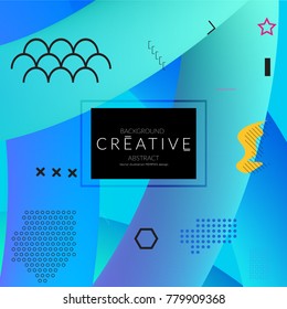 Minimal universal banner templates in Memphis style with 3D shapes. Futuristic retro 3D geometric design. Bright neon web banner layout.