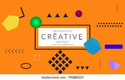 Minimal universal banner templates in Memphis style with 3D shapes. Futuristic retro 3D geometric design. Bright neon web banner layout.