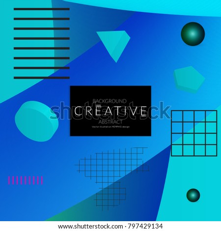 Minimal universal banner templates in Memphis style with 3D shapes. Futuristic retro 3D geometric design. Bright neon web banner layout.